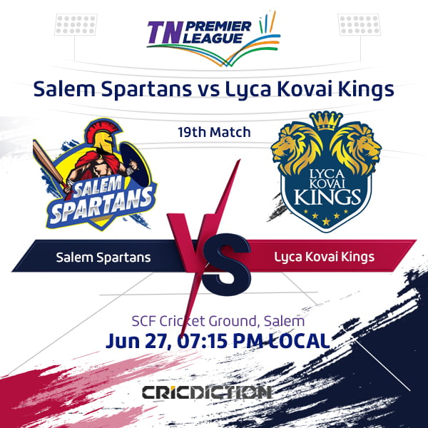 Salem Spartans vs Lyca Kovai Kings, 19th Match - Live Cricket Score, Commentary