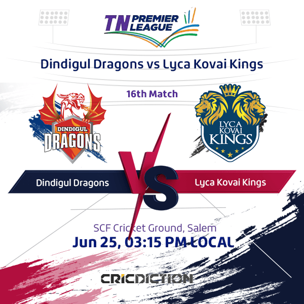 Chepauk Super Gillies vs IDream Tiruppur Tamizhans, 5th Match - Live Cricket Score