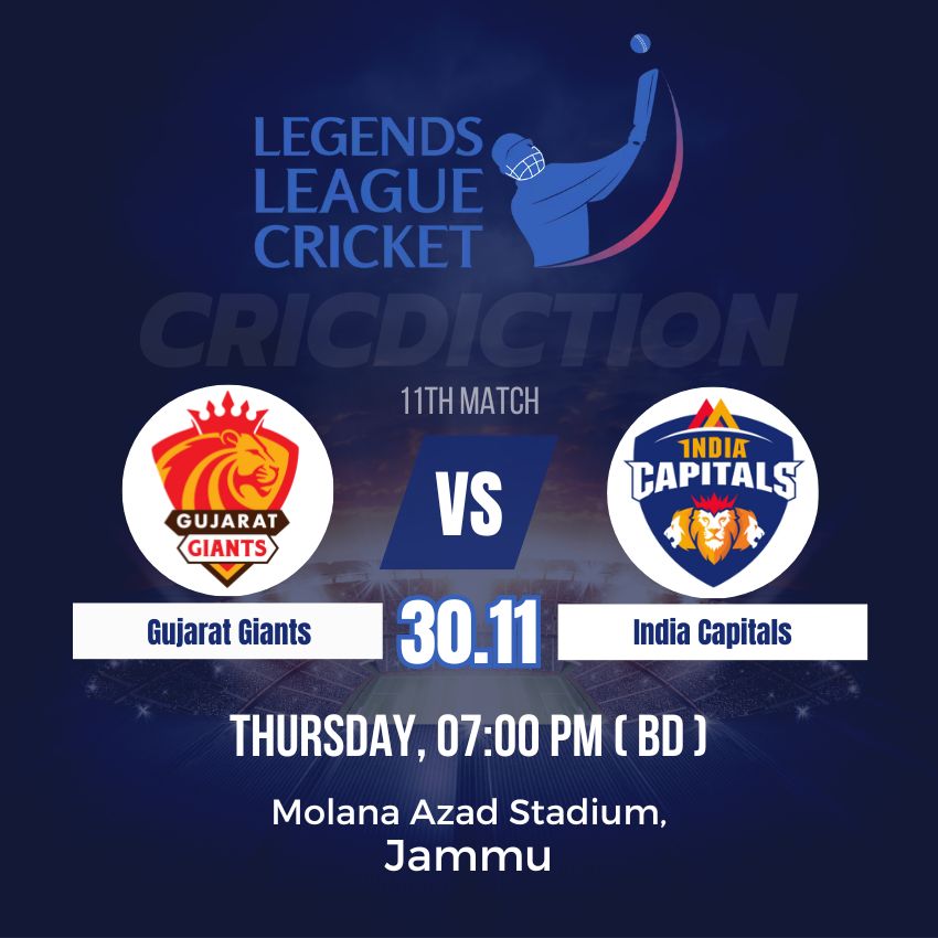 Gujarat Giants vs India Capitals, 11th Match