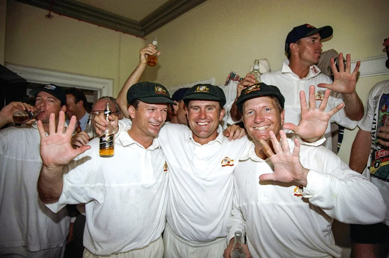 Steve Waugh, Mark Taylor and Ian Healy